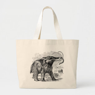 Vintages wolliges Mammut-personalisiertes Jumbo Stoffbeutel