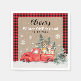 Vintages Woodland Winter ONEderland Animals Party Serviette