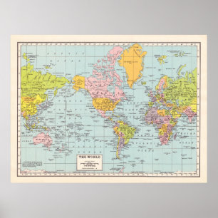 Vintages World Map Poster