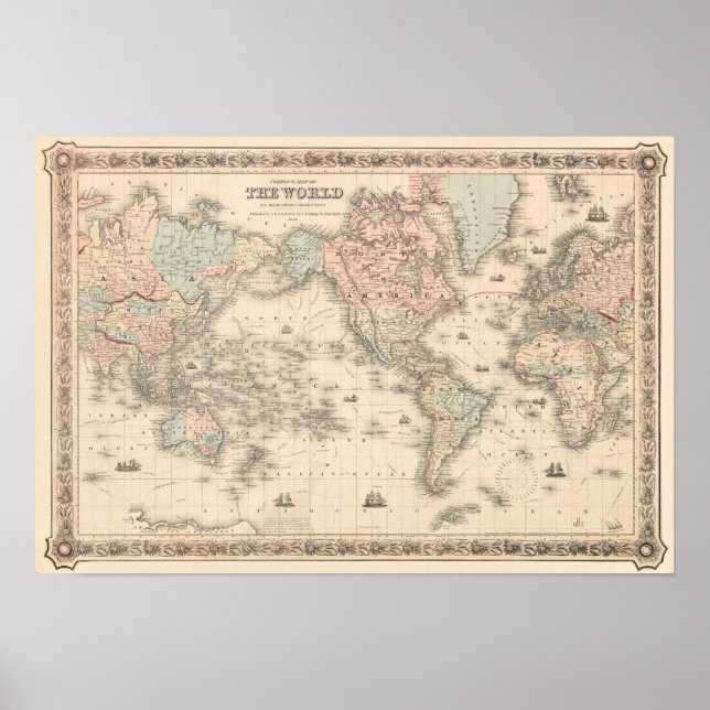 Vintages World Map Poster (Vorne)