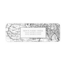 VINTAGES WORLD MAP-RÜCKKEHR-ADRESSE-ETIKETT