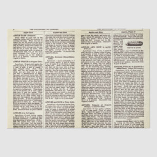 Vintages Wörterbuch Kochbuch Seiten Apple Rezepte Seidenpapier