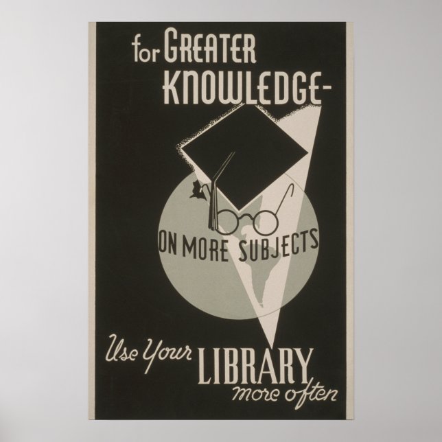 Vintages WPA-Poster für die erweiterte Wissensbibl Poster (Vorne)