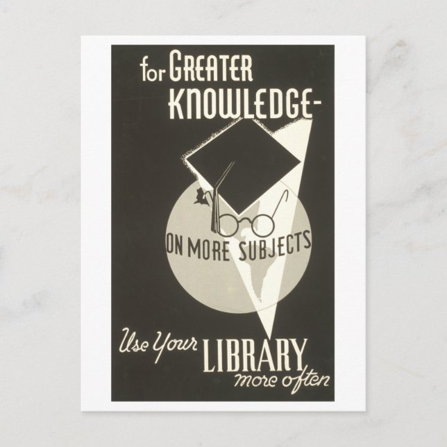 Vintages WPA-Poster "Verwenden Sie Ihre Bibliothek Postkarte (Vorderseite)