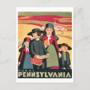 Vintages WPA-Reiseplakat Pennsylvania Postkarte