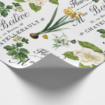 Vintages Wrapping Paper zur Blume des französische