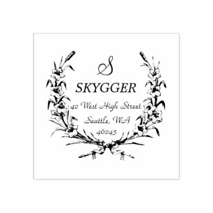 Vintages Wreath Monogramm Gummistempel