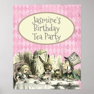 Vintages Wunderland Tee Party Rosa Poster