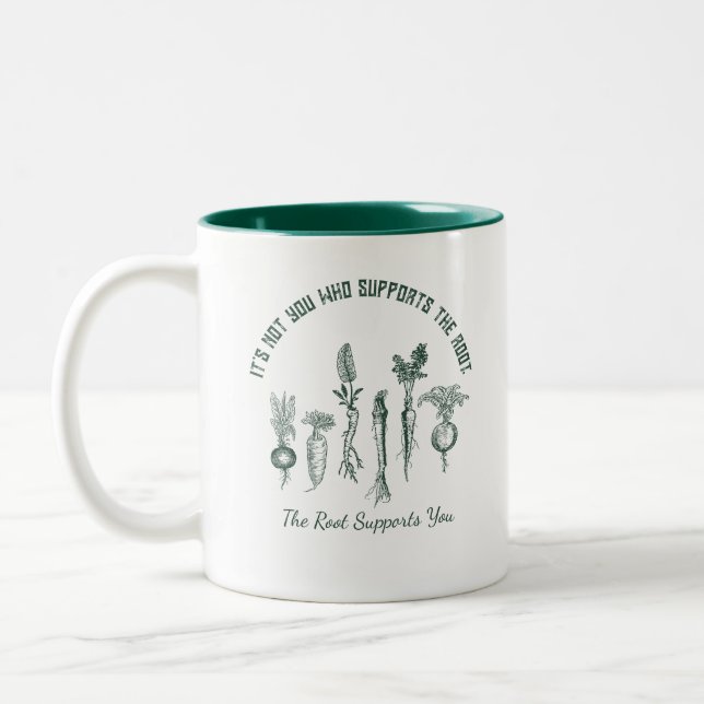 Vintages Wurzelgemüse Zweifarbige Tasse (Links)