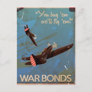 Vintages WW2 Classic Travel Poster Postkarte