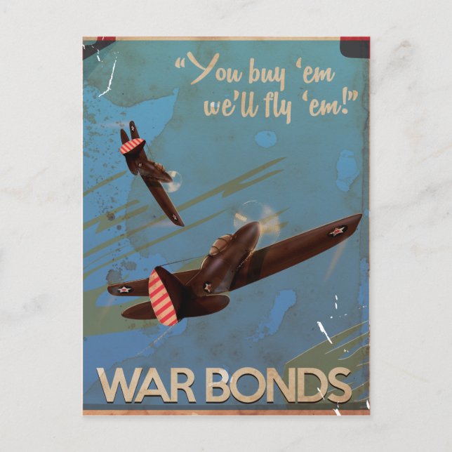 Vintages WW2 Classic Travel Poster Postkarte (Vorderseite)