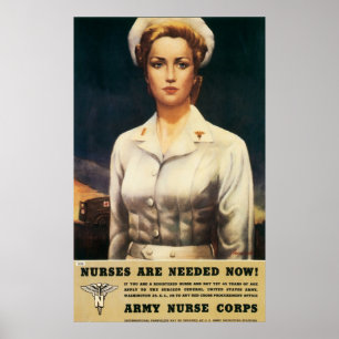 Vintages WW II-Krankenpflegesposter Poster