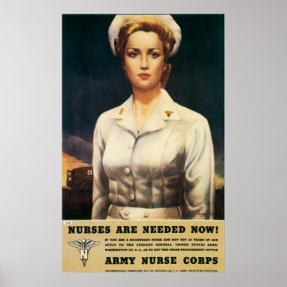 Vintages WW II-Krankenpflegesposter Poster