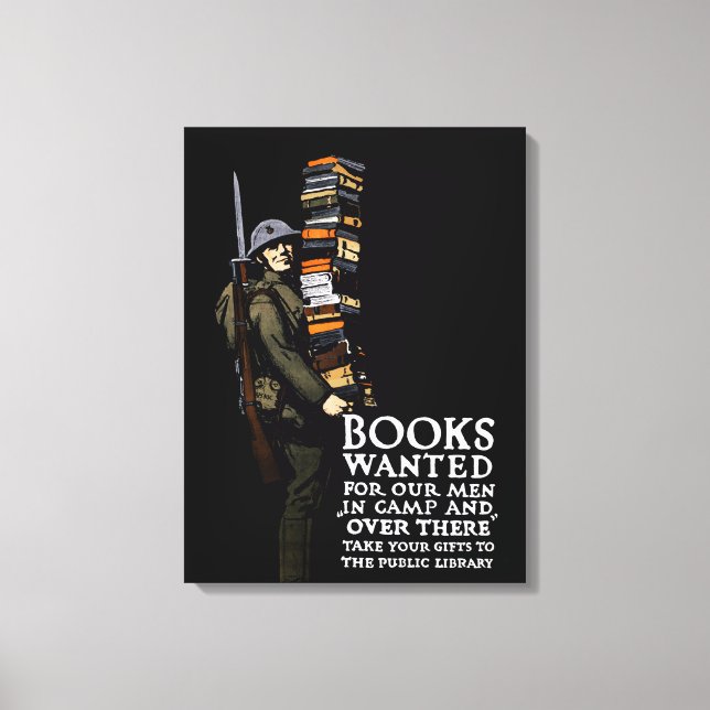Vintages WWI-Poster - Gewollt Bücher Leinwanddruck (Vorderseite)