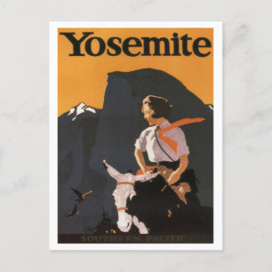 Vintages Yosemite Southern Pacific Poster von 1923 Postkarte