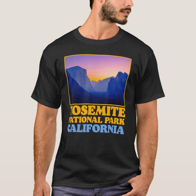 Vintages Yosemite Valley Nationalpark Foto Retro T-Shirt (Vorderseite)