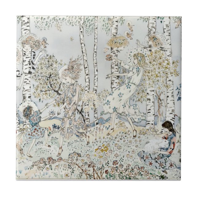 Vintages Youthe von Jessie Marion King Fliese (Vorderseite)