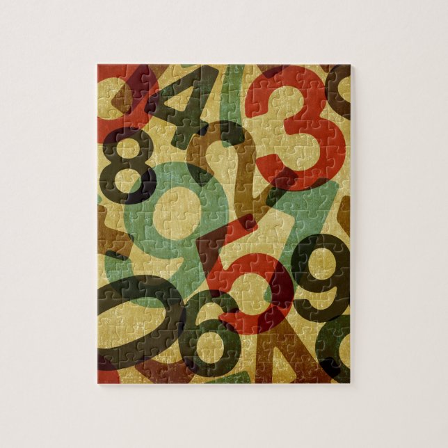 Vintages Zahlpuzzlespiel Puzzle (Vertikal)