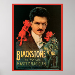 Vintages Zauberposter, Großer Schwarzsteinmagier Poster