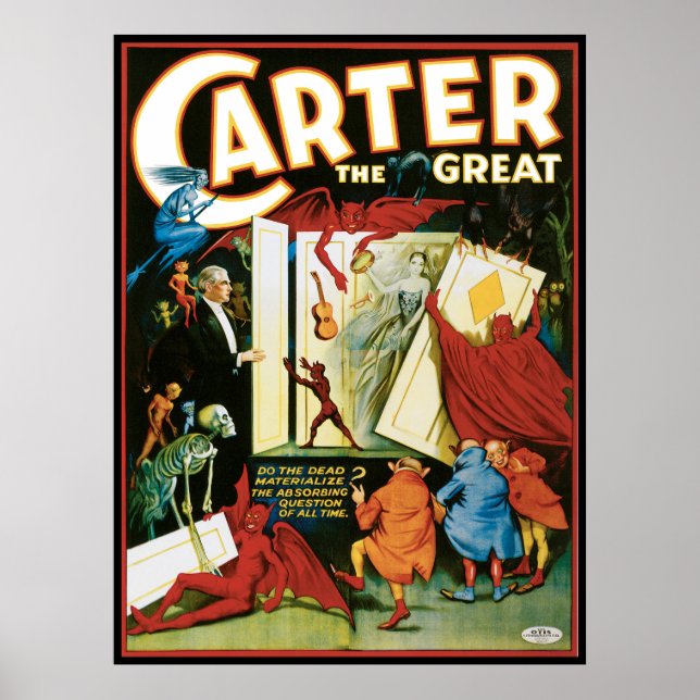 Vintages Zauberposter, Magier Carter the Great Poster (Vorne)