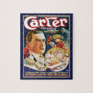 Vintages Zauberposter, Magier Carter the Great Puzzle