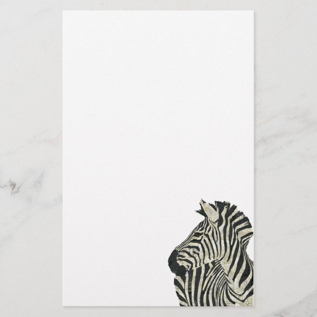 Vintages Zebra-Briefpapier Briefpapier (Vorderseite)