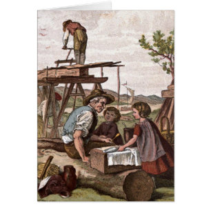 Vintages Zeichnen: Bauarbeiter