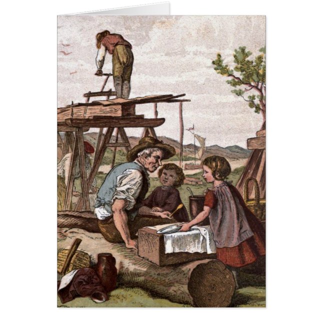 Vintages Zeichnen: Bauarbeiter (Vorne)