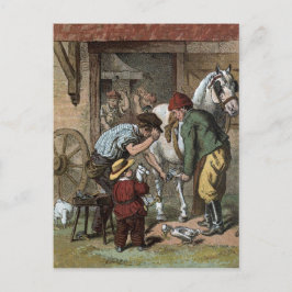 Vintages Zeichnen: Der HufeisenSmith Postkarte