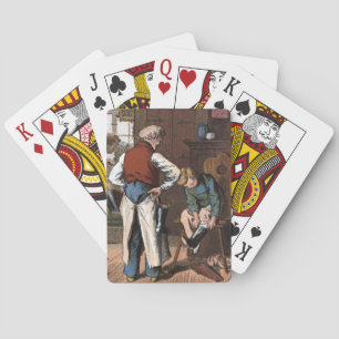 Vintages Zeichnen: Der Schuster Spielkarten