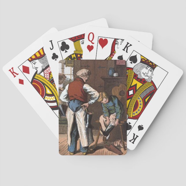 Vintages Zeichnen: Der Schuster Spielkarten (Rückseite)