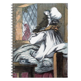 Vintages Zeichnen: Der Wolf in der Kleidung der Notizblock