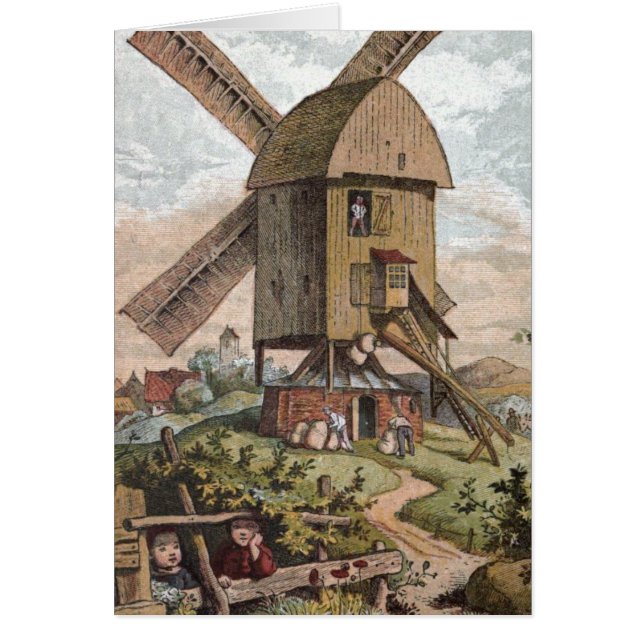 Vintages Zeichnen: Die alte Mühle (Vorne)