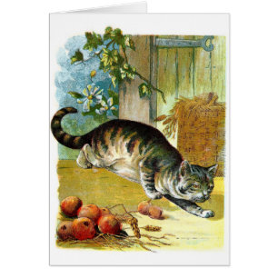 Vintages Zeichnen: Die schlaue Katze