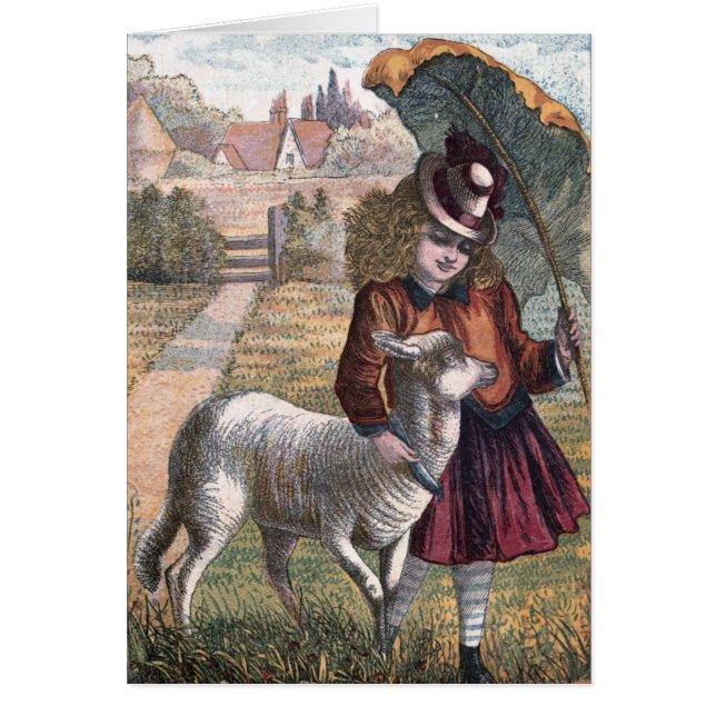 Vintages Zeichnen: Marrys kleines Lamm (Vorne)