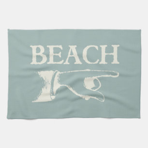 Vintages Zeigestrand-Zeichen Handtuch