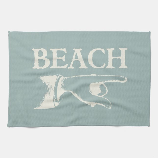 Vintages Zeigestrand-Zeichen Handtuch (Horizontal)