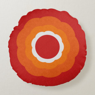 Vintages, zeitgenössisches Rosette-Rundkissen Rundes Kissen
