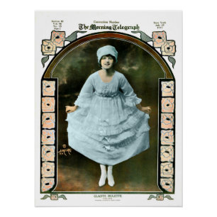 Vintages Zeitung Foto von Gladys Hulett Poster