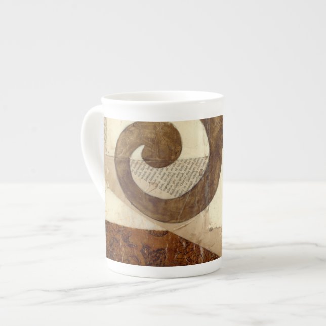 Vintages Zeitungsklettern Prozellantasse (Vorderseite Links)