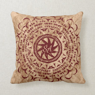 Vintages zerkleinertes Papier, Mit Monogramm Kissen