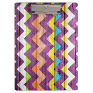 Vintages Zickzack Holz Abstrakt #6 Klemmbrett