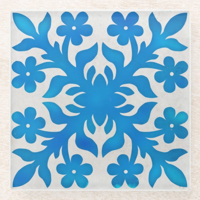 Vintages Ziegelmuster Glasuntersetzer (Vorderseite)