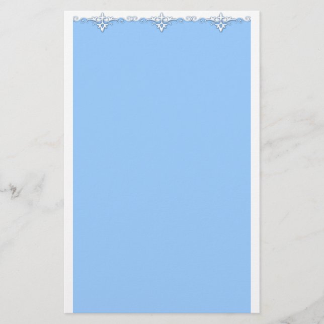 Vintages Zierrahmen blau Briefpapier (Vorderseite)
