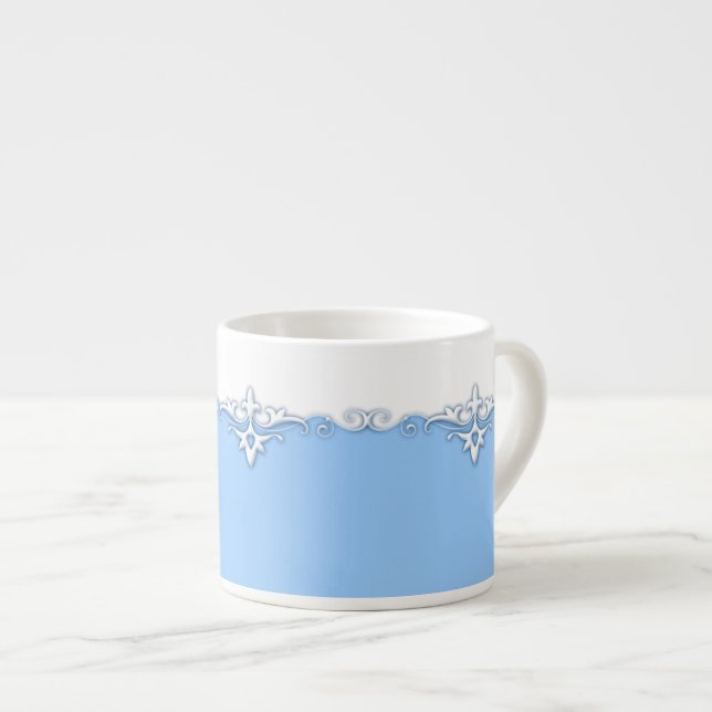 Vintages Zierrahmen blau Espressotasse (Vorderseite Rechts)
