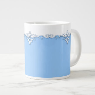 Vintages Zierrahmen blau Jumbo-Tasse