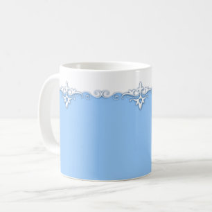 Vintages Zierrahmen blau Tasse