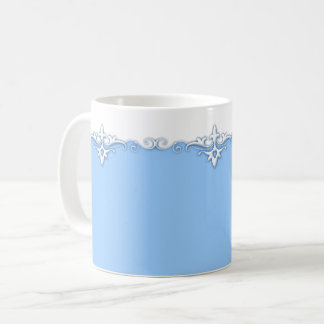 Vintages Zierrahmen blau Tasse