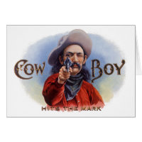 Vintages Zigar Label Kunst, Cowboy trifft auf Mark