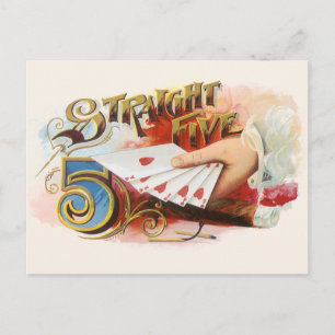 Vintages Zigar Label Kunst, Dichtung und Musik Postkarte